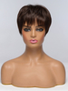 Perruques de Cheveux Humain Femme Courtes Invisibles avec Franges Brun