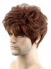 Perruques de cheveux humains Brown Men ébouriffés perruques de cheveux bouclés