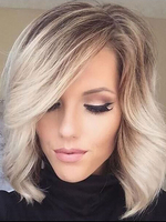 Perruques de Cheveux Humains Femme Courtes avec Franges Frisées Unicolore Gris Perruque des Femmes Invisibles