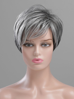 Perruques de Cheveux Humains Femme Courtes Frisés Unicolore avec Franges