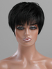 Perruques de Cheveux Humains Femme Courtes Raides Unicolore avec Franges