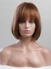 Perruques de Cheveux Humains Femme Courtes Raides Unicolore avec Franges