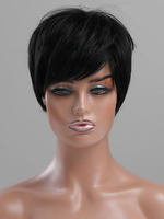 Perruques de Cheveux Humains Femme Frisées Courtes Unicolore