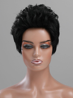 Perruques de Cheveux Humains Femme Frisées Courtes Unicolore