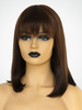Perruques de cheveux humains femmes superposées Bob perruque de cheveux brun longue perruque de cheveux raides avec Bangs
