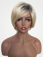 Perruques de cheveux humains Perruques de cheveux courts blondes pour femmes