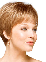 Perruques de Cheveux Humains Perruques Des Femmes avec Franges Frisés Unicolore Blonde Invisible