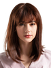 Perruques de cheveux humains pour femme acajou pour femme Perruques de cheveux humains moyennes