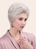 Perruques de cheveux humains pour les femmes Argent cheveux mixtes ébouriffés vacances courtes perruques de cheveux humains