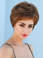 Perruques de cheveux humains pour les femmes café brun cheveux mélangés en couches vacances courtes perruques de cheveux humains