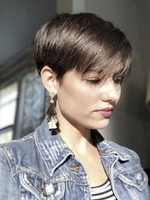 Perruques de cheveux humains pour les femmes noires cheveux mélangés en couches féminines courtes perruques de cheveux humains