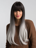 Perruques de cheveux longs femmes superposées perruques synthétiques à deux tons