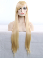Perruques de cheveux longs synthétiques avec franges
