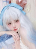 Perruques Lolita douces bleu ciel clair longues fibres résistantes à la chaleur ébouriffées accessoires Lolita
