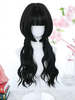Perruques Lolita noires Accessoires Lolita en fibre longue résistante à la chaleur