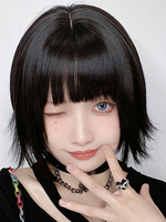 Perruques Lolita noires Accessoires Lolita en fibres résistantes à la chaleur