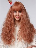 Perruques Lolita Orange 20 pouces Fibre résistante à la chaleur 400 Accessoires Lolita ébouriffés