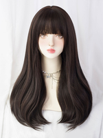 Perruques Mignonne Lolita Noir Longue Fibre Résistante À La Chaleur Accessoires Lolita