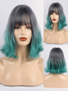 Perruques moyennes Perruques synthétiques Pixies turquoise Boycuts Rayon Court Perruque moyenne pour les femmes