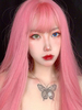 Perruques roses de cheveux de Lolita de fibre résistante à la chaleur de perruques roses de Lolita Déguisements Halloween