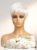 Perruques Synthétiques Blanc Pixies Boycuts Perruque Courte Ébouriffée Cheveux Mixtes Pour Femmes