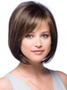 Perruques Synthétiques Courtes Bob Femme avec Franges Unicolore Marron Perruque Femme
