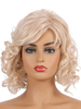 Perruques Synthétiques Femme Or Clair avec Franges Frisées Unicolore Perruque Femme