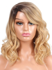 Perruques Synthétiques Longues Frisées Invisible Champagne Bicolores Perruque Femme