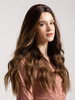 Perruques Synthétiques LonguesFemme Invisibles Frisés avec Franges Unicolore Marron Perruques Synthétique Femme