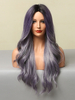 Perruques Synthétiques LonguesFemme Invisibles Frisés Violet Gris Bicolores Perruques Synthétique Femme