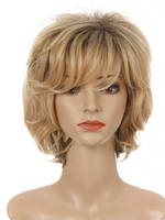 Perruques synthétiques or clair bouclés fibre résistante à la chaleur ébouriffée courte perruque courte pour femme pour femme