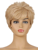 Perruques synthétiques or clair bouclés fibre résistante à la chaleur ébouriffée courte perruque courte pour femme pour femme