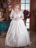Personnalisé Doux Lolita OP À Manches Courtes Blanche Neige Neverland Imprimé Floral Blanc Volants Polyester Lolita Une Pièce Robes De Princesse