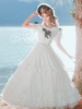 Personnalisé doux Lolita OP robe longue Neverland imprimé floral blanc en cascade volants à manches courtes arcs Lolita une pièce robes