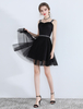 Petite Robe Noire Tulle Courte Robe De Bal Bretelles Jolie Robe De Retour