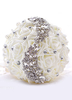 Pierres de strass fleur Bouquet de mariée perlée en soie fleurs Bouquet de mariée en blanc