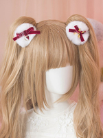 Pince à cheveux Lolita en peluche blanche Déguisements Halloween