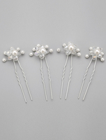 Épingle à cheveux de mariée perle blanche 4 pièces