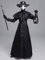 Plague MD Plague Doctor Cosplay Costume Noir Polyester Hommes \ s Costume Ensembles Plague Doctor Cosplay