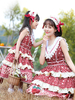 Plaid Lolita JSK Robe Ruffles Burgundy Lolita Jumps Jupes