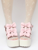 Plate-forme Lolita sandales rose s’incline Sweet Lolita Shoes Déguisements Halloween