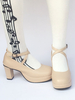 Plate-forme Lolita sandales talon Chunky abricot Croix courroie ronde Toe Lolita Shoes Déguisements Halloween