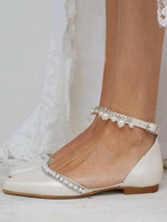Plates Chaussures de mariée en cuir PU à bout pointu