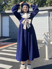 Plus Size Sweet Lolita OP Dress Polyester Manches Longues Marine Lolita One Piece Dress