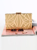 Pochette de soirée en cuir Synthétique détails en métal Kiss Lock fermeture mariée sac à main