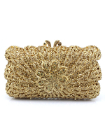 Pochettes de soirée découpées géométriques en strass avec fermeture à glissière magnétique; destination de fermeture spéciale; sacs à main