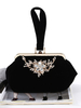 Pochettes de soirée en velours côtelé strass Kiss Lock fermeture mariée sac à main