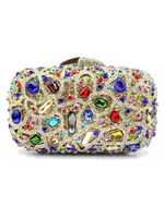 Pochettes de soirée Sac à main de mariée avec fermeture à bouton pression magnétique en cristal