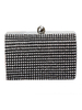 Pochettes du soir Mariage mariée en velours côtelé Strass noir Perlé Sacs à main