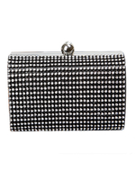 Pochettes du soir Mariage mariée en velours côtelé Strass noir Perlé Sacs à main